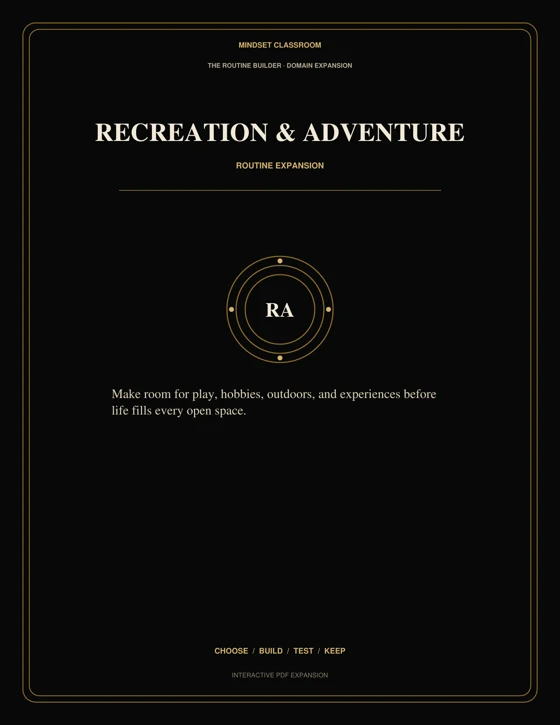 Recreation and Adventure Routine Expansion cover